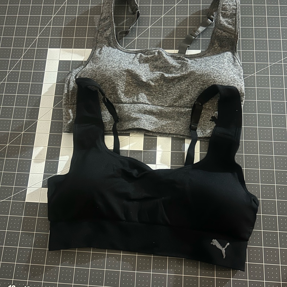 Puma Women's Black and Gray Sports Bra Set